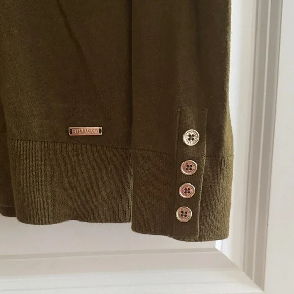 Tommy Hilfiger Olive Green Turtleneck Sweater - Medium - Picture 3 of 7